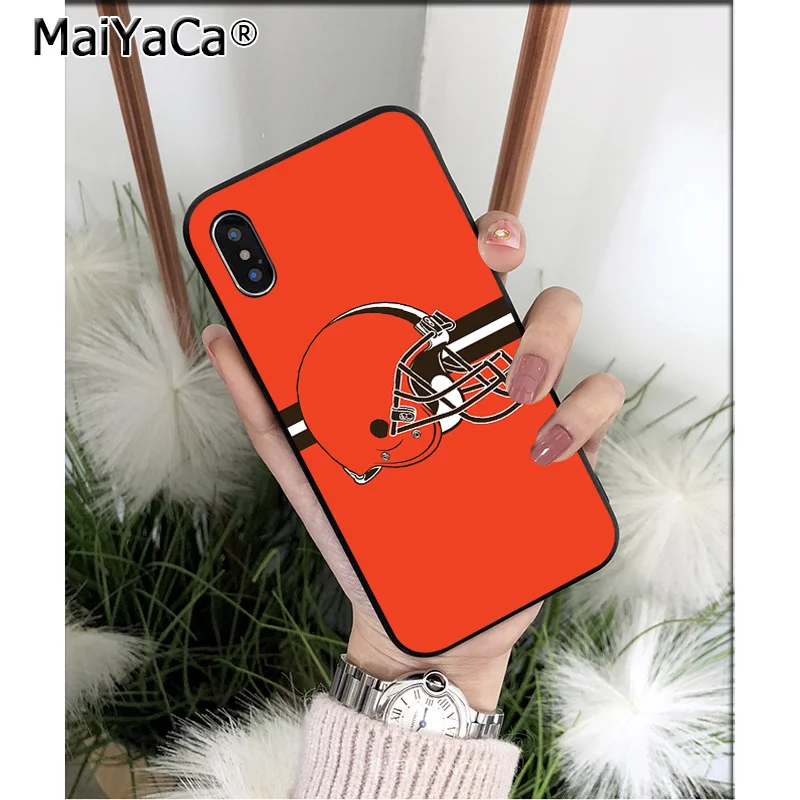 A6 MaiYaCa Cleveland Browns TPU мягкий черный чехол для телефона, чехол для Apple iPhone 8 7 6 6S Plus X XS MAX 5 5S SE XR мобильных телефонов - Цвет: A6