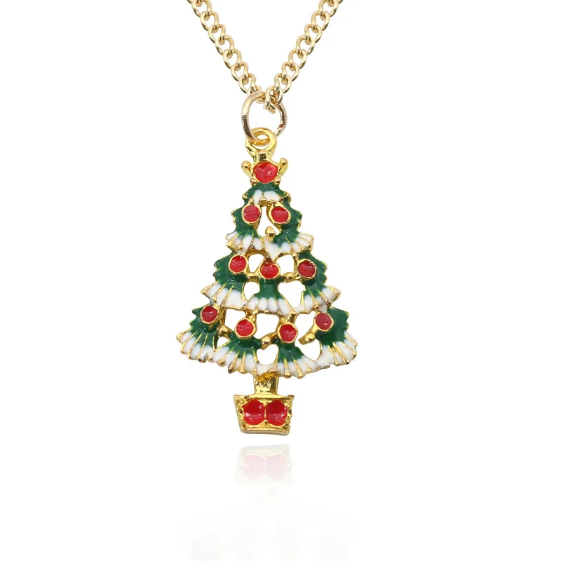 Christmas Tree FUNNYBUNNY Рождество в воздухе Рождественская елка кулон ожерелье Подарки для девочек дочь жена мать вечерние сувениры - Цвет: Christmas Tree