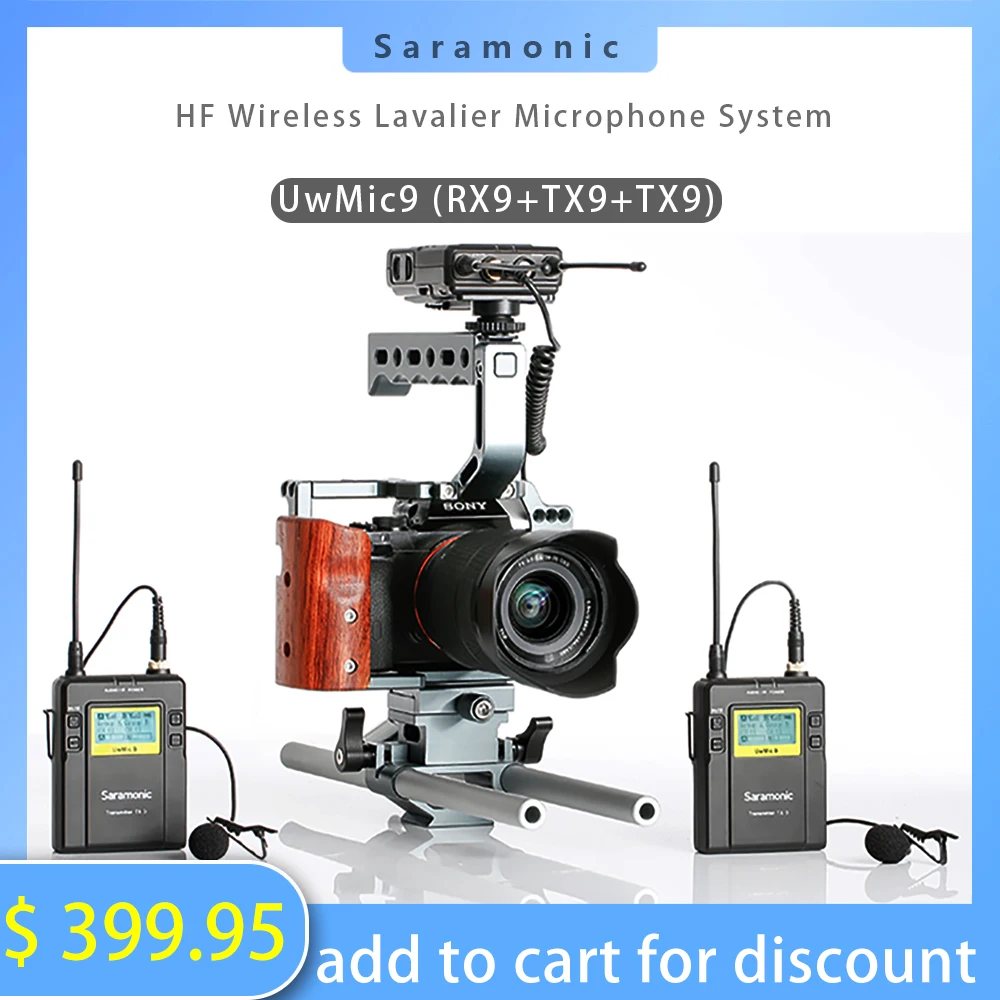 Saramonic UwMic9 беспроводной микрофон RX9 + TX9 UHF петличный для камер Canon Nikon Sony