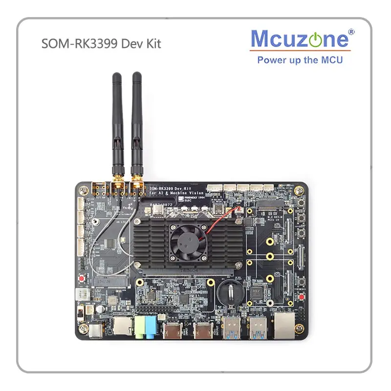 Mcuzone SOM-RK3399 AI Developer kit WiFi BT Поддержка Гбит/с Ethernet и двухэкранный дисплей Android/Ubuntu/QT/buildrootdmi IN/OUT