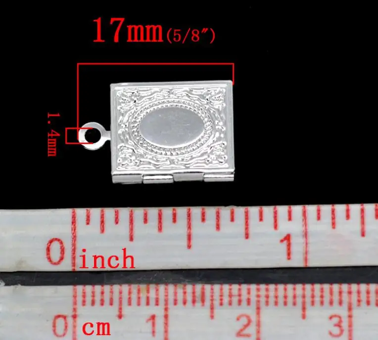 Посеребренная фоторамка 5 20 шт. Прямоугольная оправа медальон подвески камея