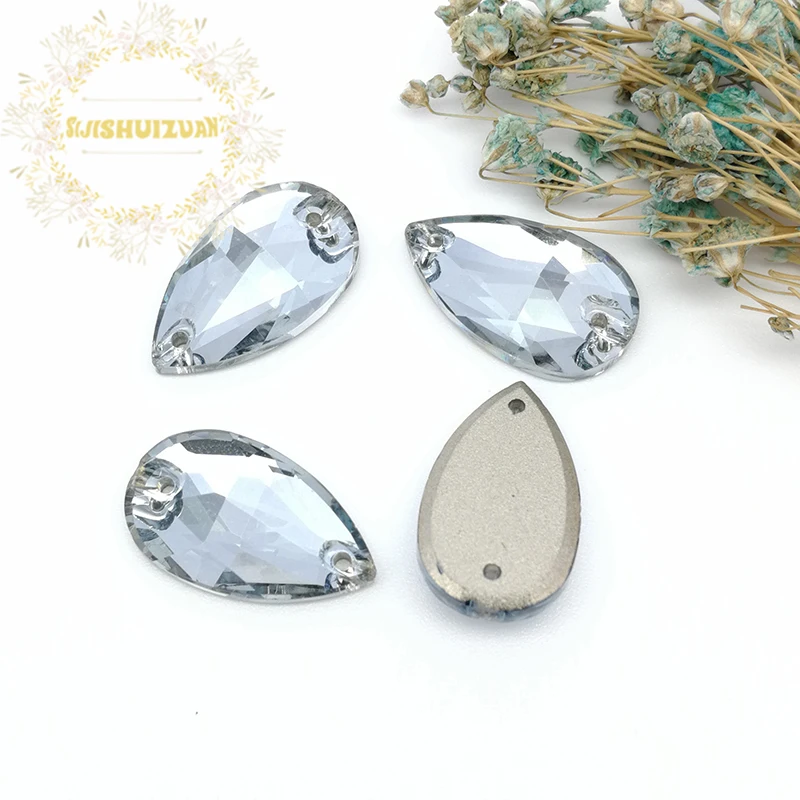 Новый продукт синий phantom 001BS капли воды Хрустальное стекло пришивные стразы с