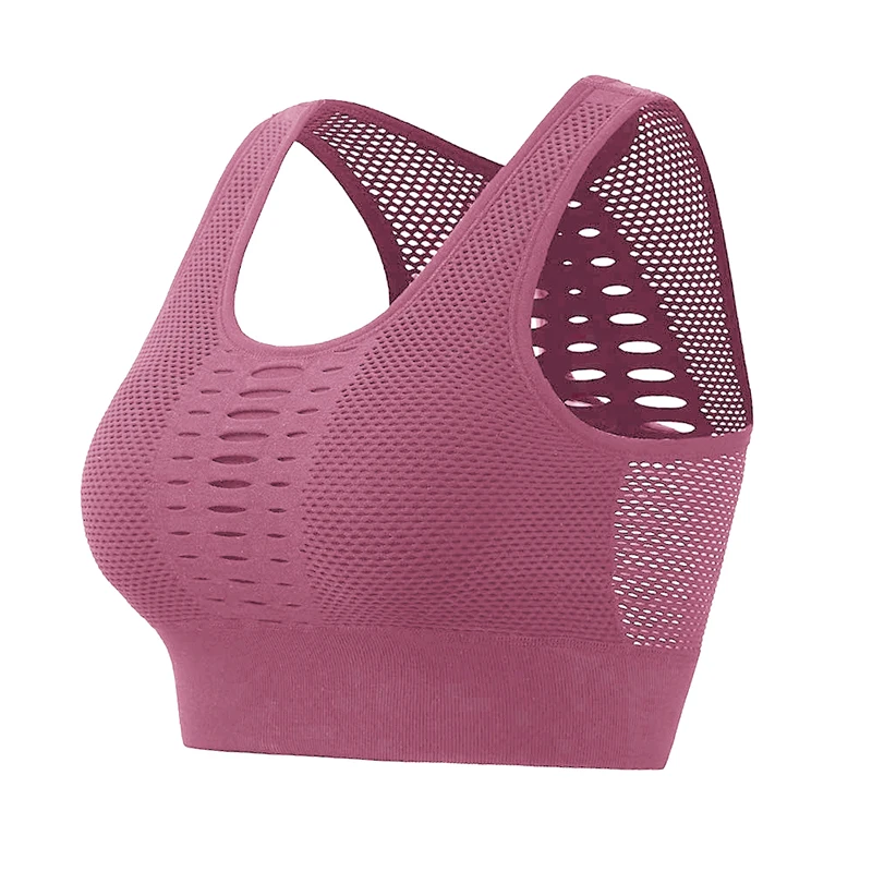 StyleA-Pink2 Vertvie, женский сексуальный сетчатый спортивный бюстгальтер, Brathable, спортивный топ, пуш-ап, женское нижнее белье для тренажерного зала, фитнеса, бесшовный бюстгальтер для тренировок, бега, йоги - Цвет: StyleA-Pink2