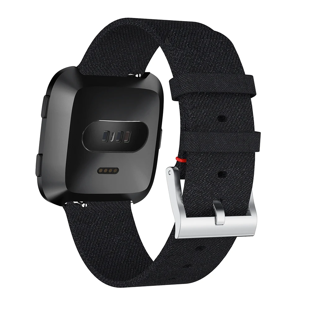 Холст Смотреть Band ремешок с пряжкой Разъем для Fitbit versa Спорт Smartband замена Браслет 4 цвета для вас выбирают