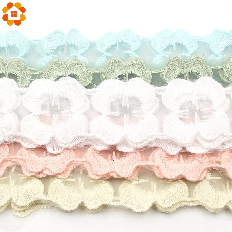 Новинка 2 м/лот 5 см ширина цветок ручная работа пэчворк хлопок и органза материал