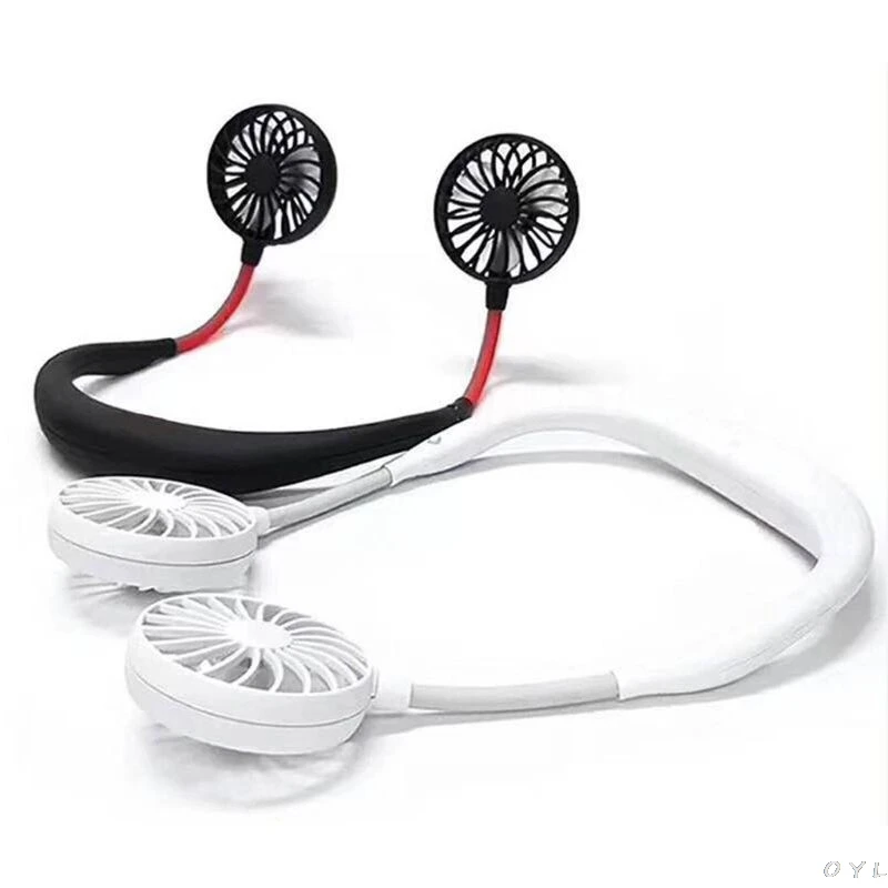 Hands-free Neck Band Hands-Free Hanging USB Rechargeable Dual Fan Mini Air Cooler Summer Portable | Бытовая техника
