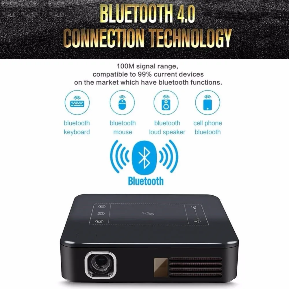OTHA мини проектор 5000 люмен 2G 16G DLP Android Wifi BT Ultra HD 4K Умный домашний кинотеатр тачпад