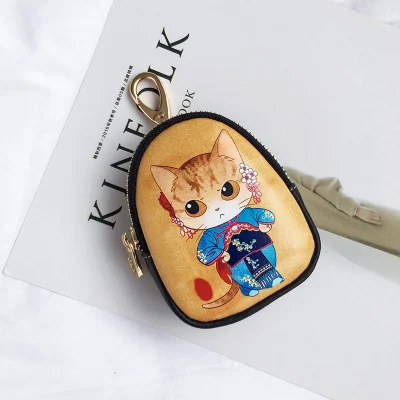 Известный автомобильный кошелек для ключей, кошелек для девочек, ключница, органайзер для ключей, брелок, чехол, сумка, брелки Llaveros Mujer - Цвет: cat key holder
