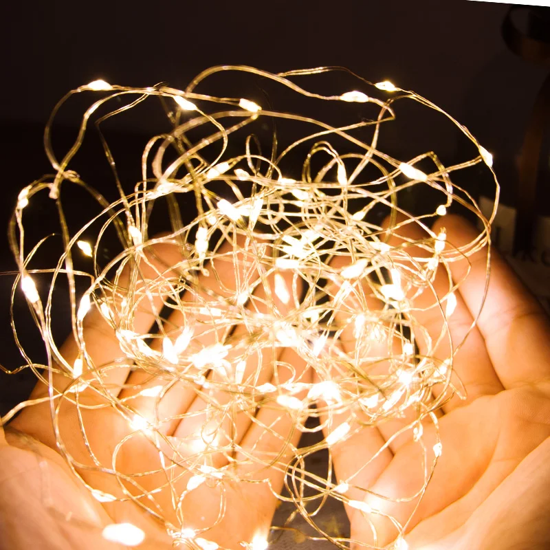 12 В постоянного тока медная проволока светодиодная гирлянда 10m100leds