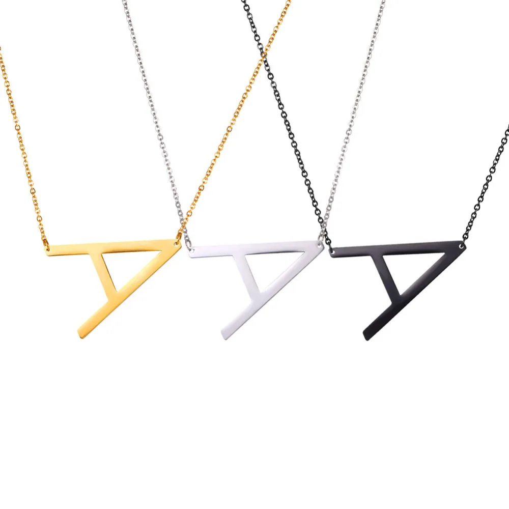 Алфавит от A до Z боковом заглавными буквами ожерелье ювелирные изделия с