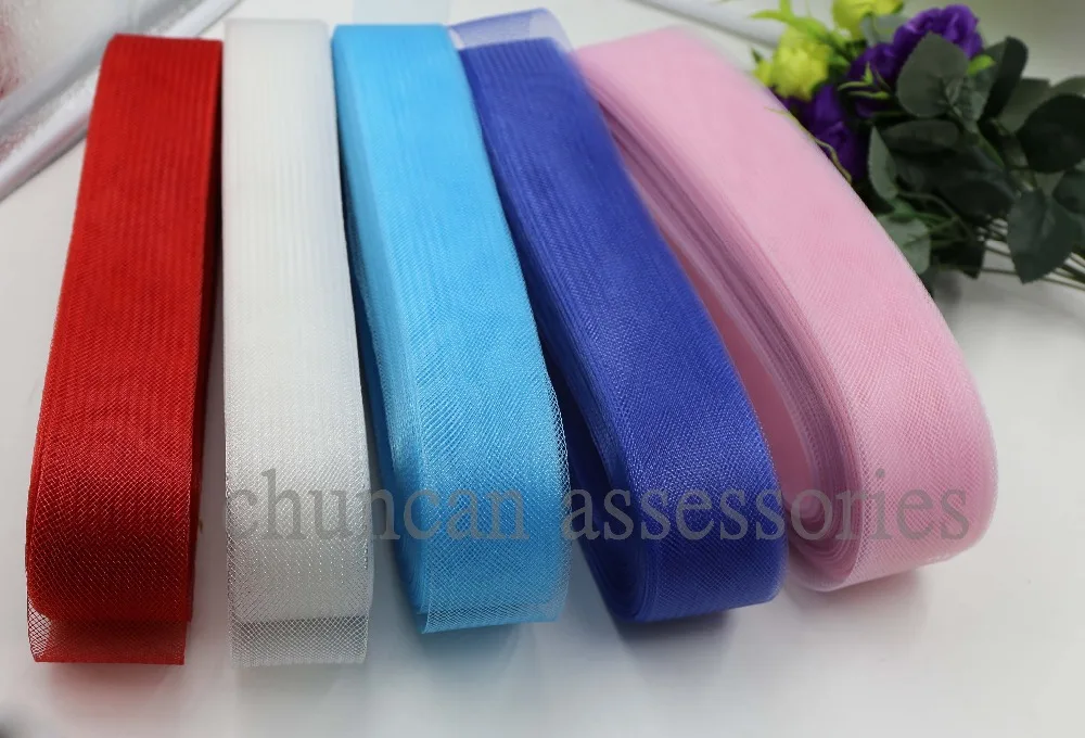

5cm Flat Stiff ins Horsehair Crinolines Braid For Women Hat 50yard/lot #10Color