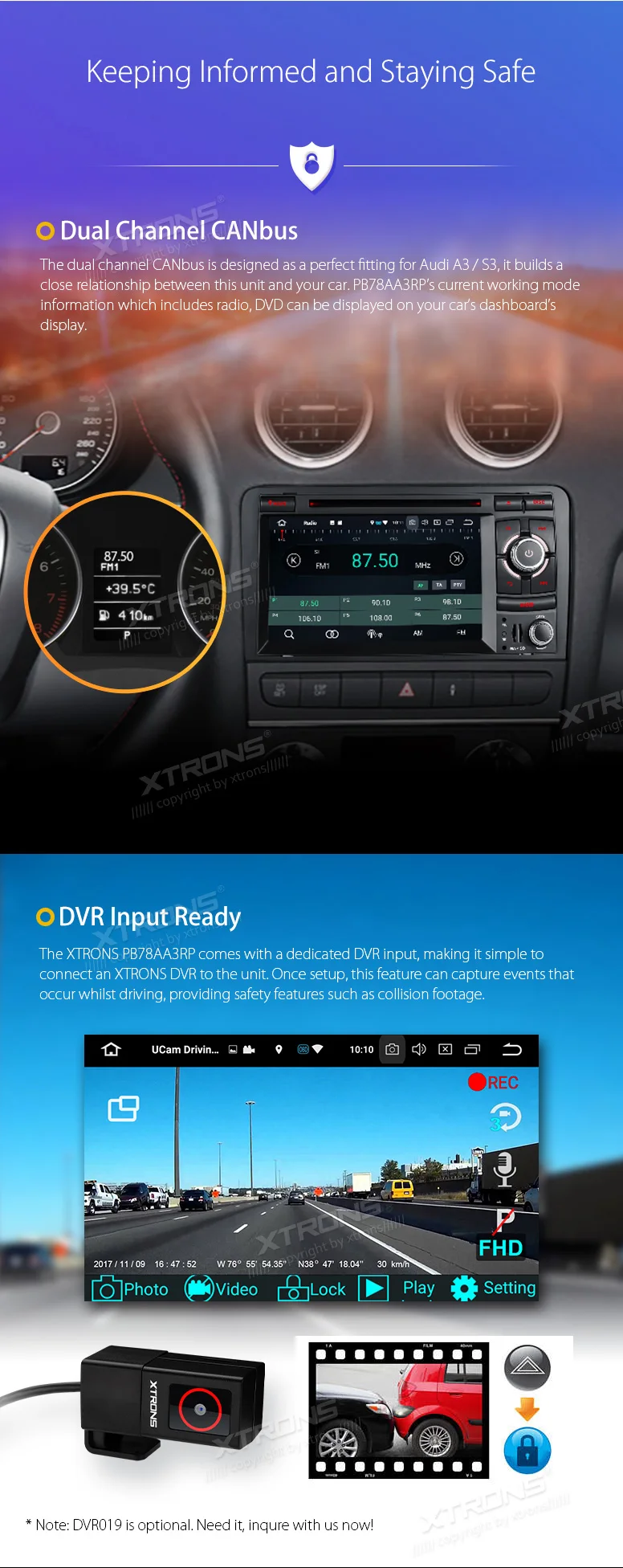 XTRONS 7 ''HD Android 8,0 Octa Core радио автомобиль стерео dvd-плеер gps для Audi A3 8 P 2003-2012 S3 8 P 2006-2012 RS3 Sportback 2011