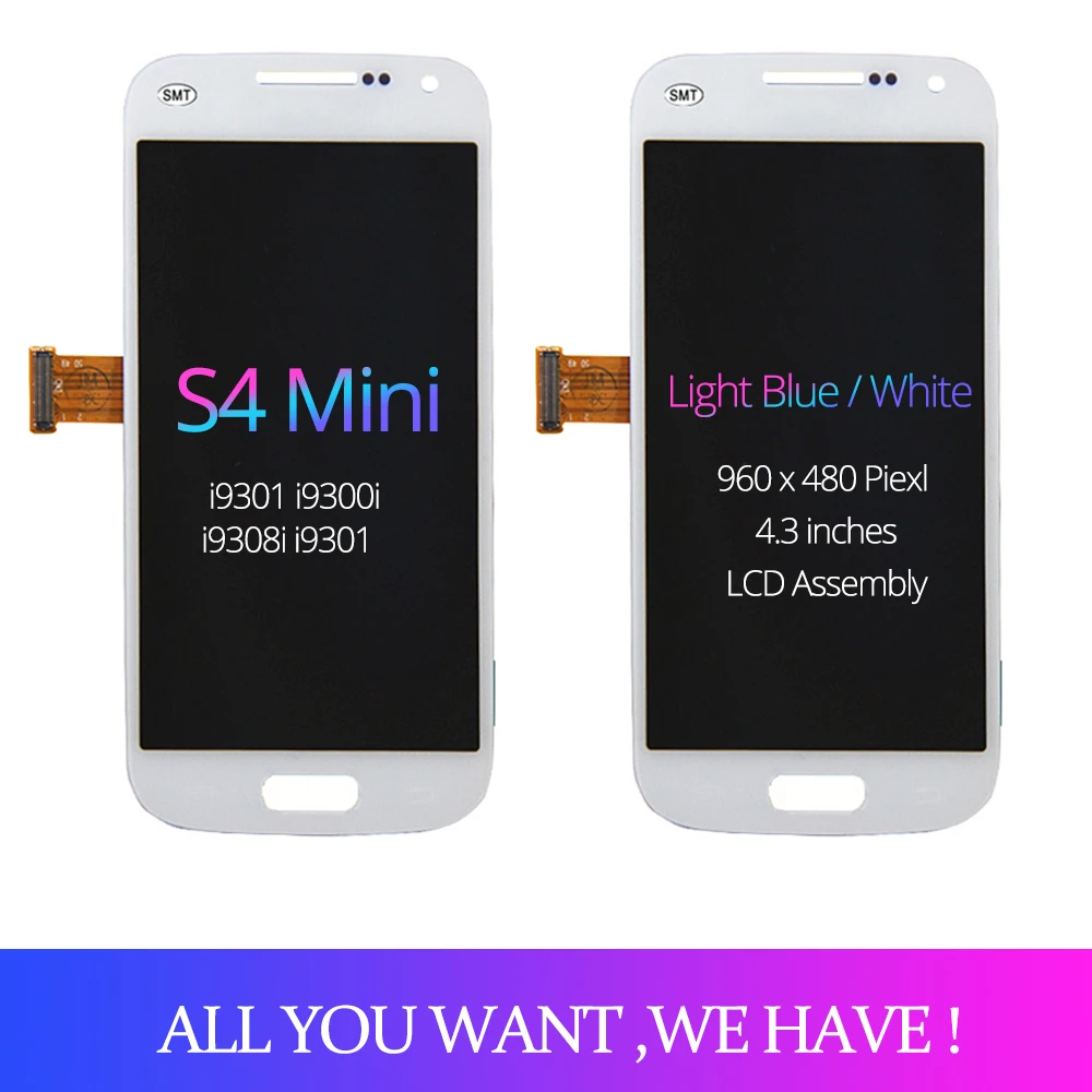 I9195 lcd s для samsung Galaxy S4 mini GT-i9195 i9190 i9192 lcd дисплей дигитайзер сенсорный экран в сборе с рамкой