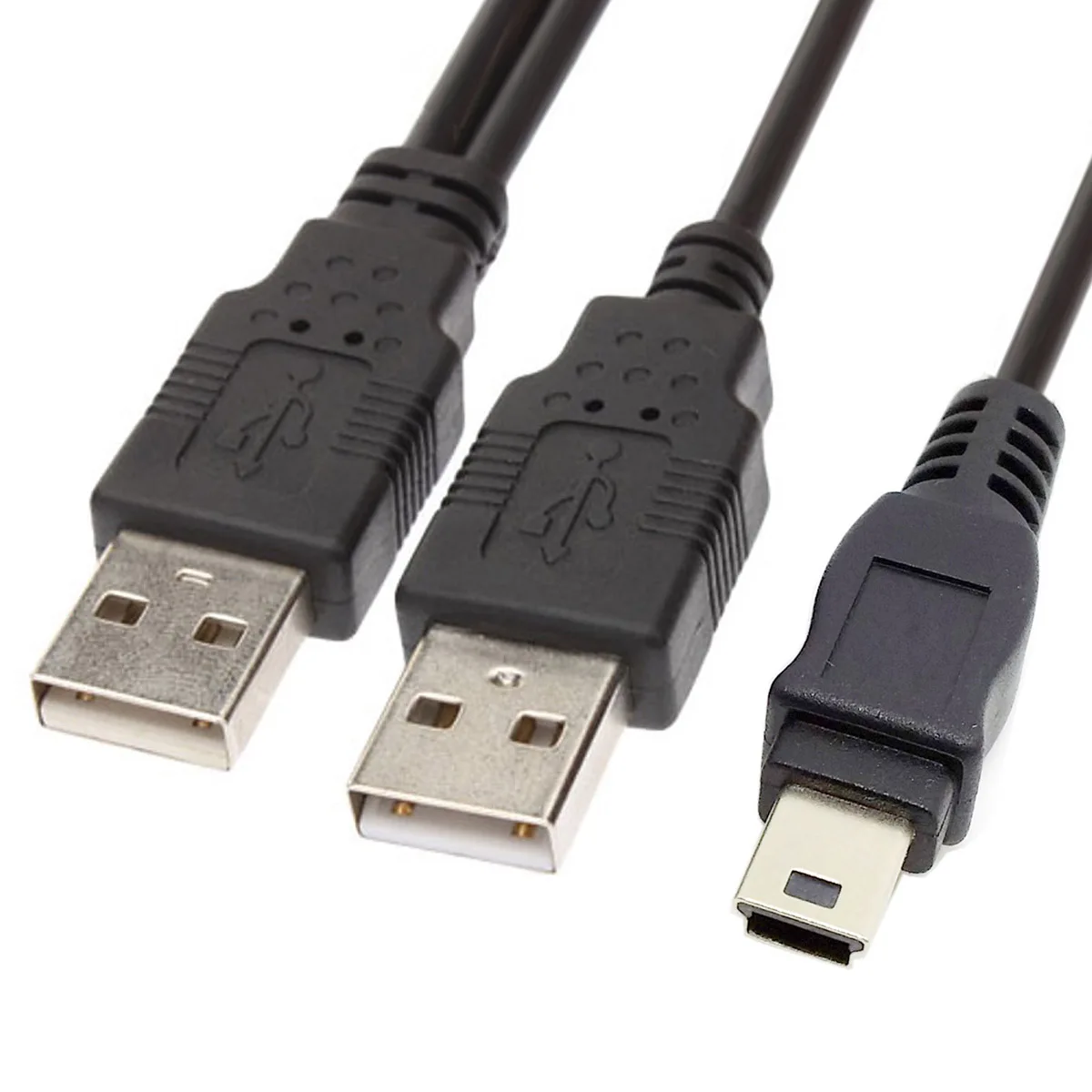 Мини-usb 2 0 двойной USB с кабелем питания папа-папа синхронизации данных кабель для