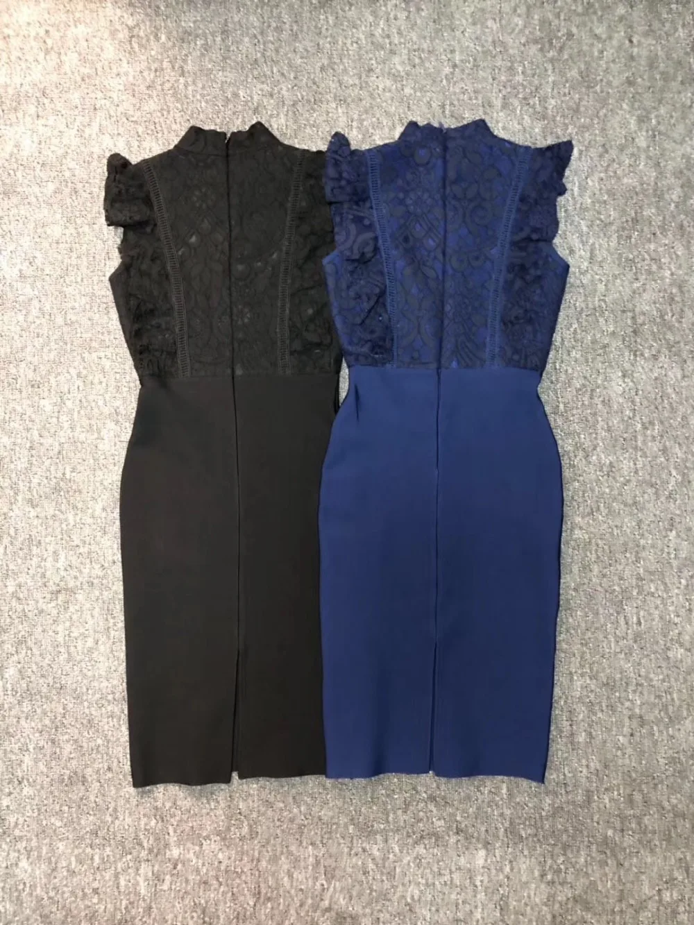 Знаменитости Высокое качество Черный с длинным рукавом сетки Bodycon вискоза