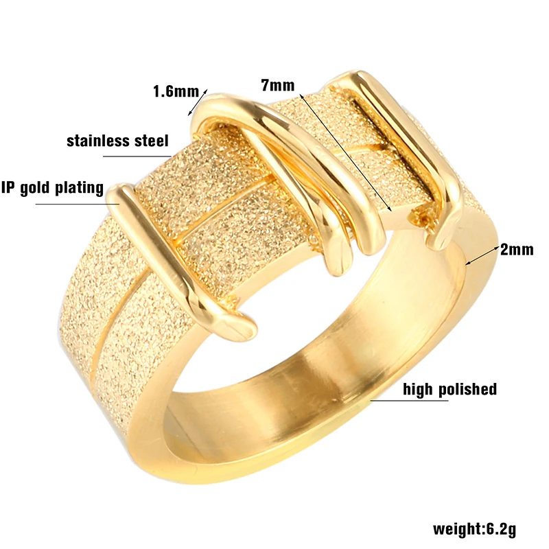 Роскошные золотые кольца из нержавеющей стали MSX обручальные с ремнем для пары