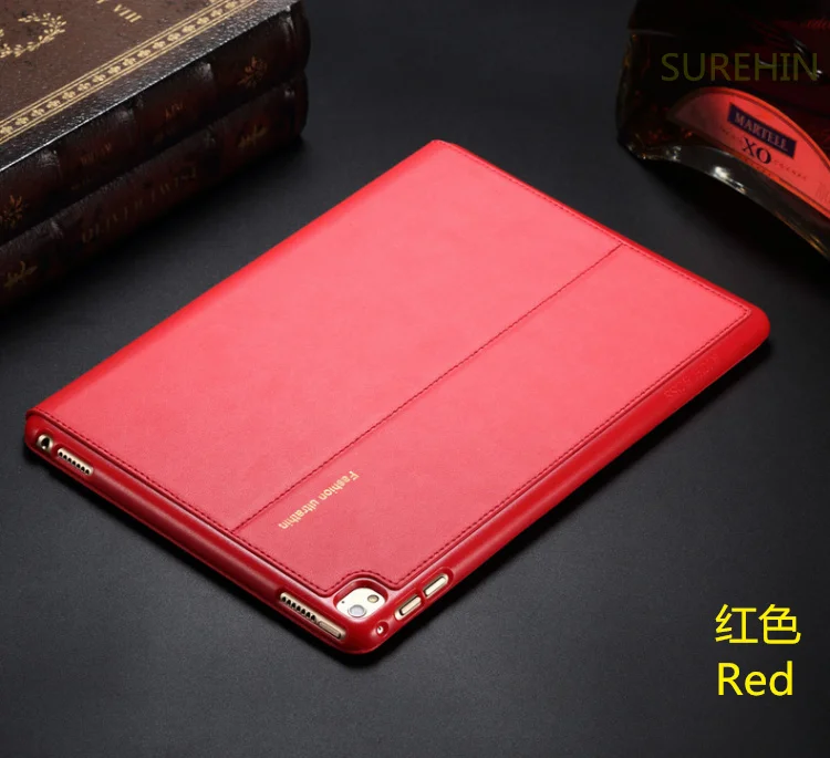 Чехол SUREHIN для apple iPad air 2 1, чехол с подставкой, умный защитный чехол для iPad, 9,7, настоящий кожаный чехол - Цвет: red