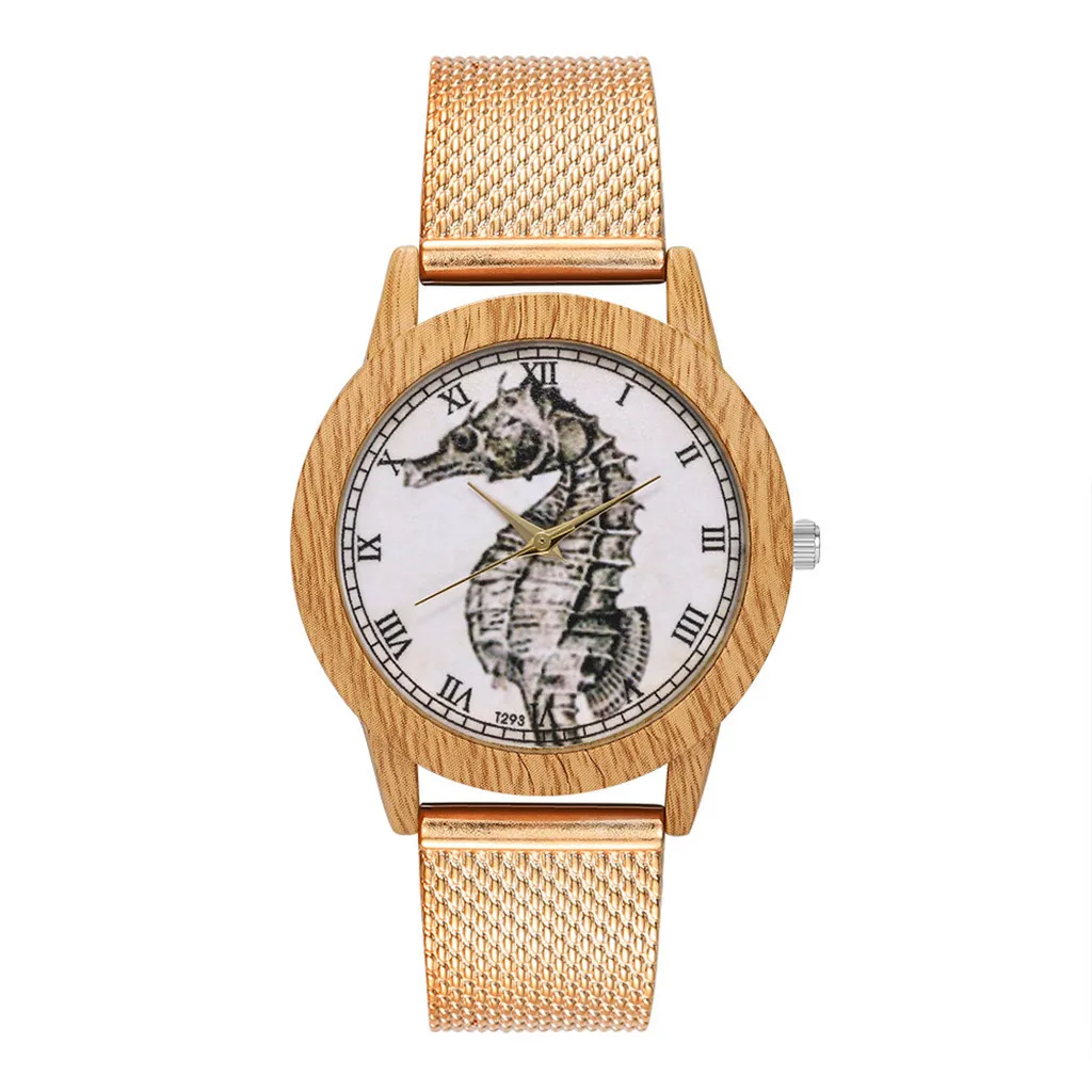 Модные часы женские роскошные деревянные зерна наручные стекло для часов