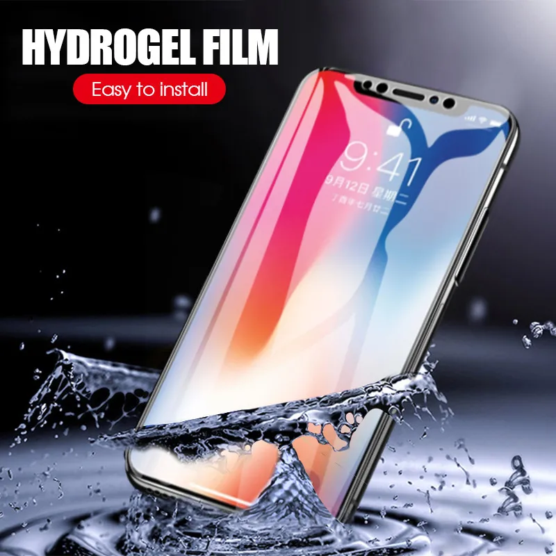 Полное покрытие мягкая Гидрогелевая пленка для iPhone 6 6S 7 8 Plus X 10 Xs Max Xr Защита экрана