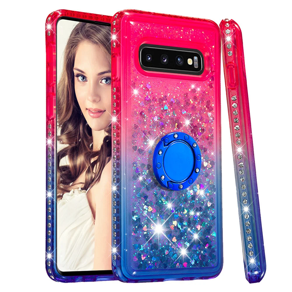 Новое кольцо Пряжка зыбучий песок силиконовый плотный чехол для samsung Galaxy S10