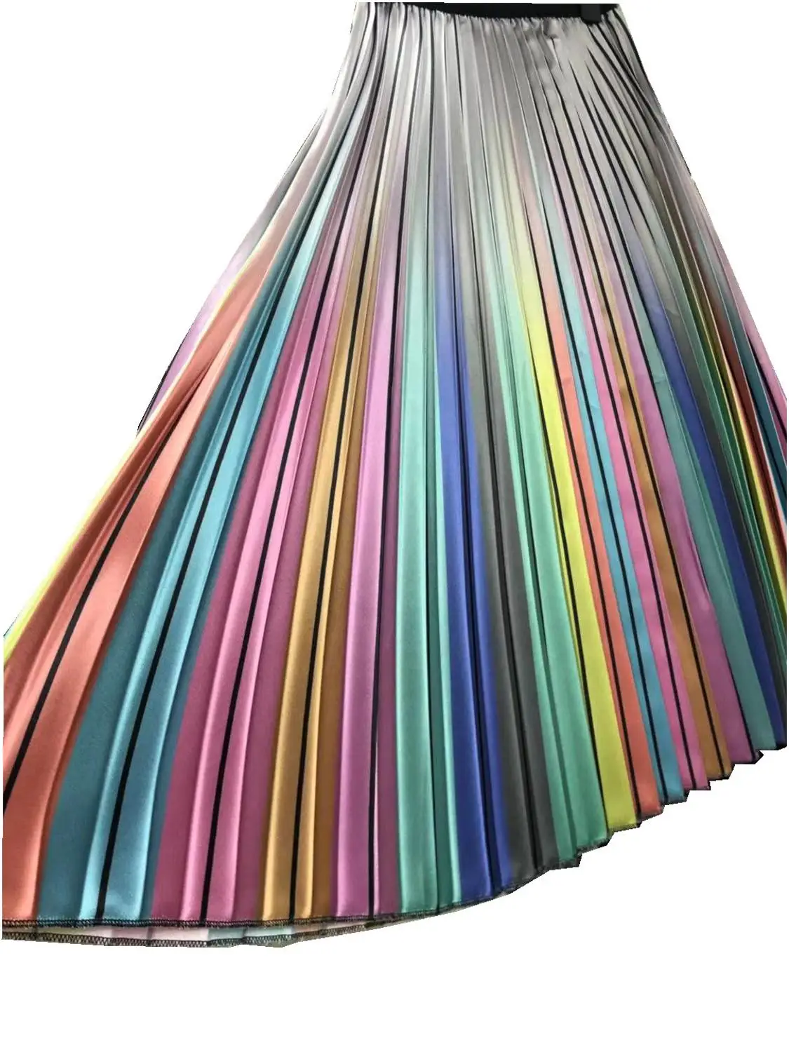 Женские длинные юбки модные радужные плиссированные с высокой талией Faldas Mujer Saias