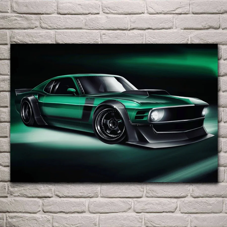 1970 Mustang Boss 302 мышцы спортивный автомобиль Гостиная Декор стен дома art декор