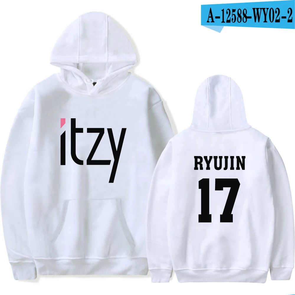 Itzy Kpop толстовки для мужчин Wo мужчин s толстовка с капюшоном свободные повседневные теплые толстовки свитшоты 6 цветов женский джемпер спортивные костюмы оверсайз - Цвет: white