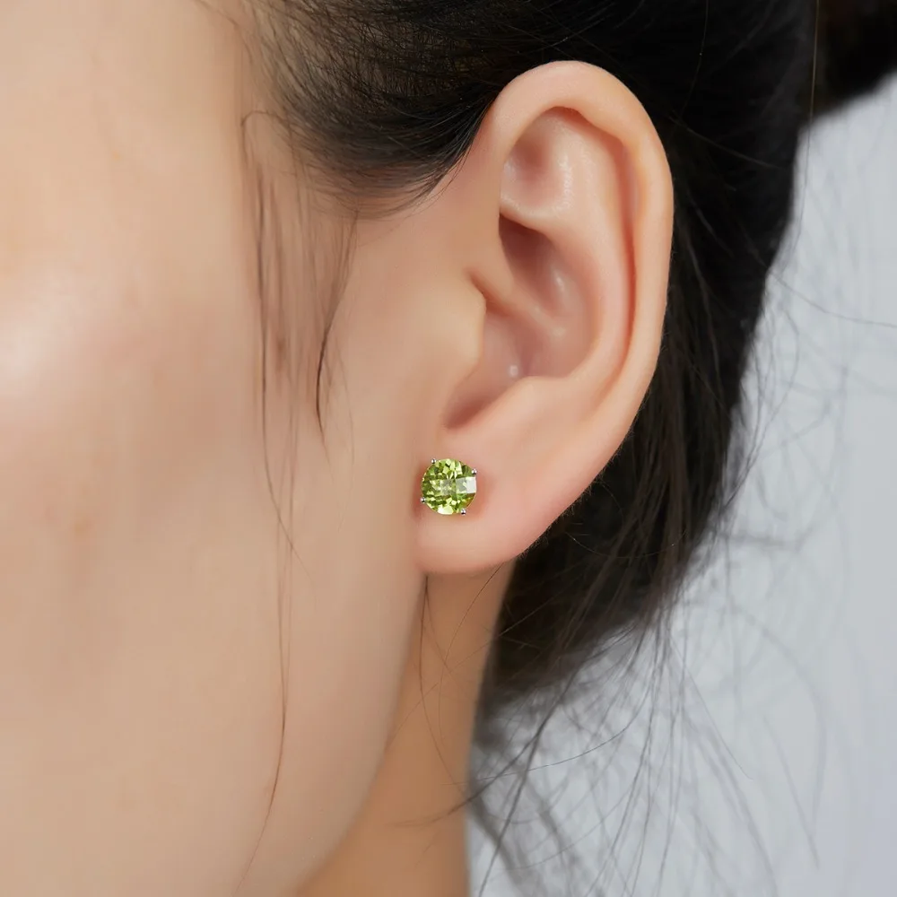 Женские серьги в виде природной кожи LP из чистого белого золота 14 к 585 пробы 4 мм/5