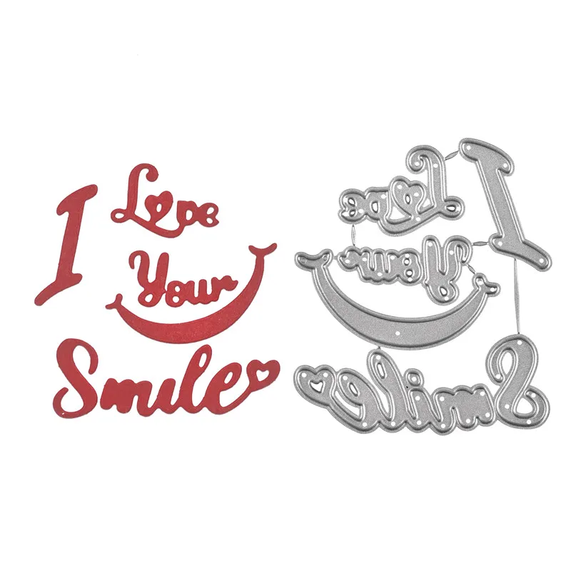 GJCrafts I Love You Smile металлические режущие штампы буквенный трафарет для DIY