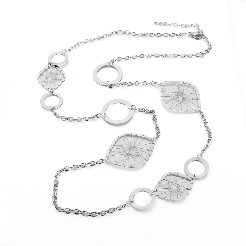 LongWay ожерелья 3 цвета Женские Ретро листья длинная Очаровательная цепочка