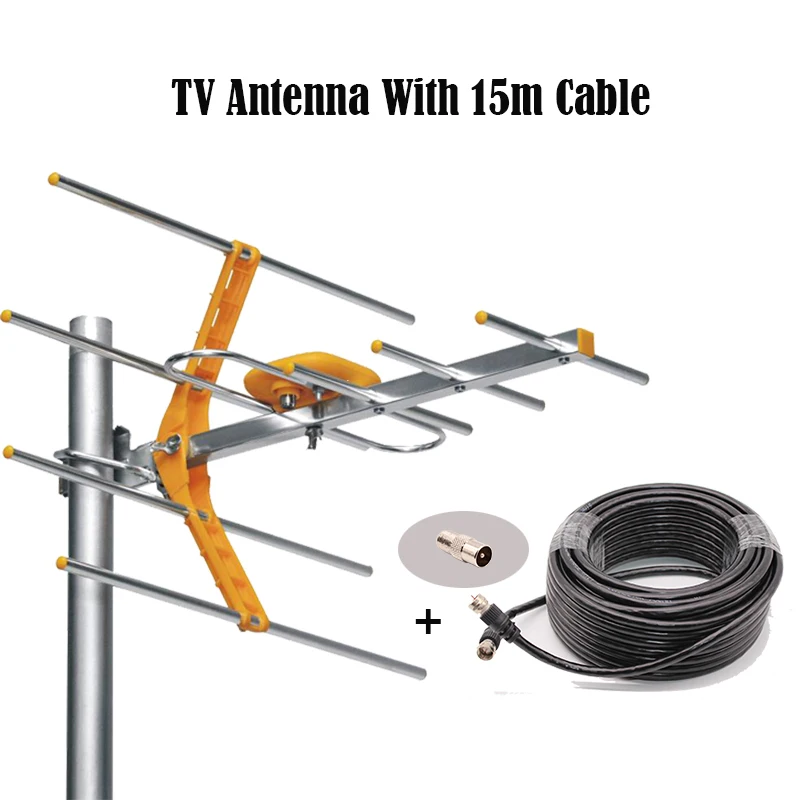 HD цифровая наружная ТВ антенна с коаксиальным кабелем для DVBT2 HD tv ISDBT ATSC с высоким коэффициентом усиления сильный сигнал наружная ТВ антенна