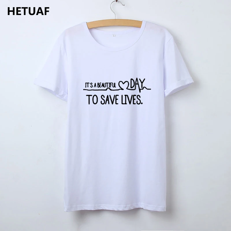 HETUAF 2018 Hipster женская хлопчатобумажная рубашка это прекрасный день чтобы сохранить