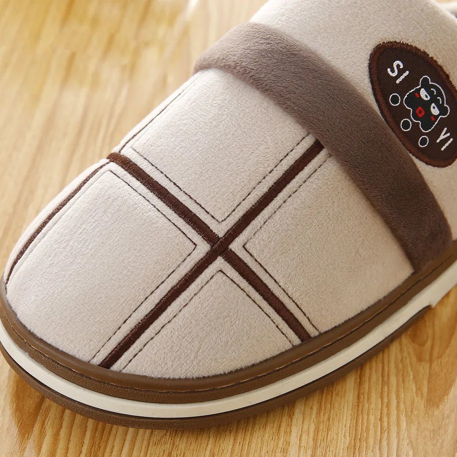 SOCOMFY/зимние домашние тапочки мужская обувь мягкая плюшевая теплая дышащие