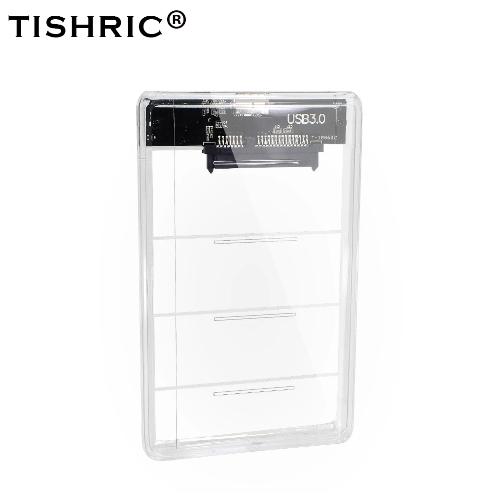 TISHRIC прозрачный корпус для жесткого диска Caddy Box HDD 2 5 SSD SATA USB 3 0 адаптер жесткий