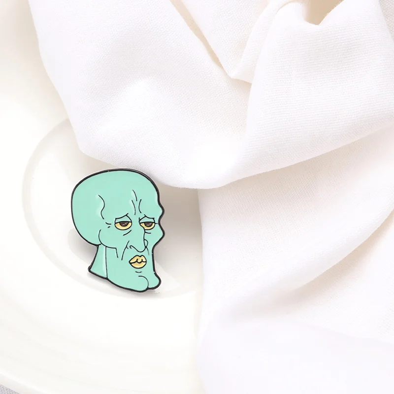 Мультяшный стиль винный кофе персонаж инопланетянин Скелет отворот заколка