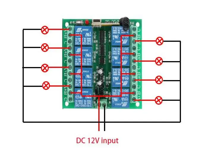 DC 12V 24V 500m 8CH 8 CH Wireless светодиодный светильник с дистанционным управлением Switch