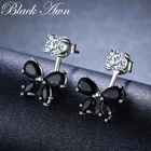 Женские Романтические серьги-бабочки из стерлингового серебра 925 пробы с черной шпинелью, ювелирные украшения I046, 2019