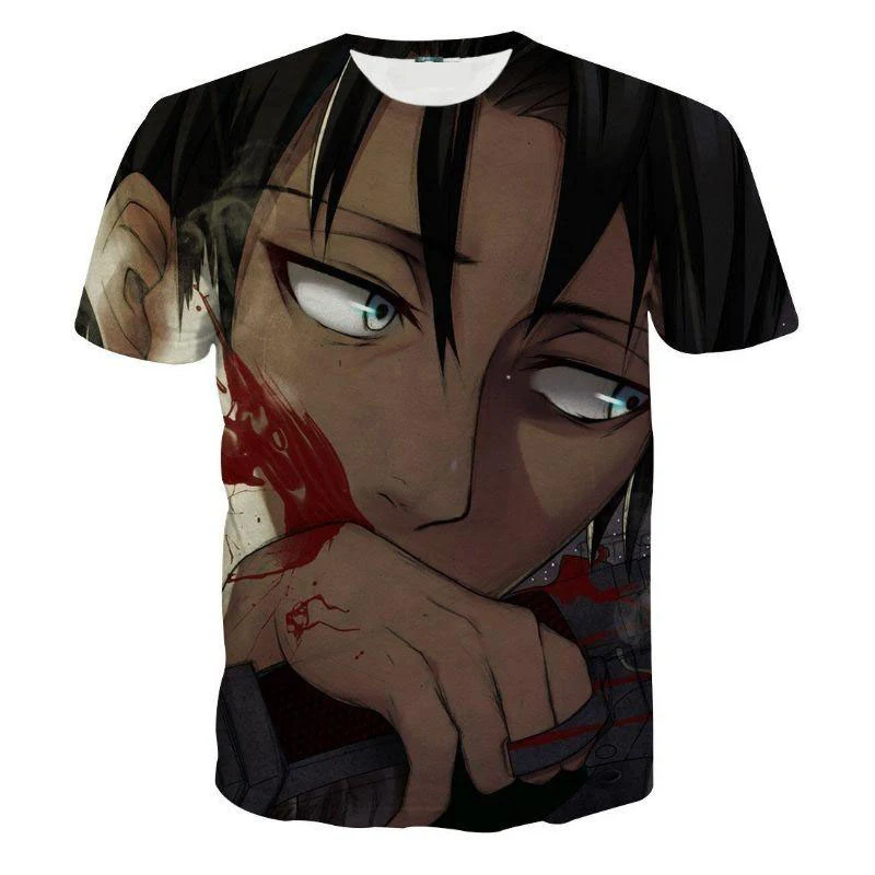 4 Футболка Attack on Titan мужские 3d футболки с аниме рисунком Мужская футболка уличная футболка Homme летний обычный тройник одежда для мальчиков топы - Цвет: 4