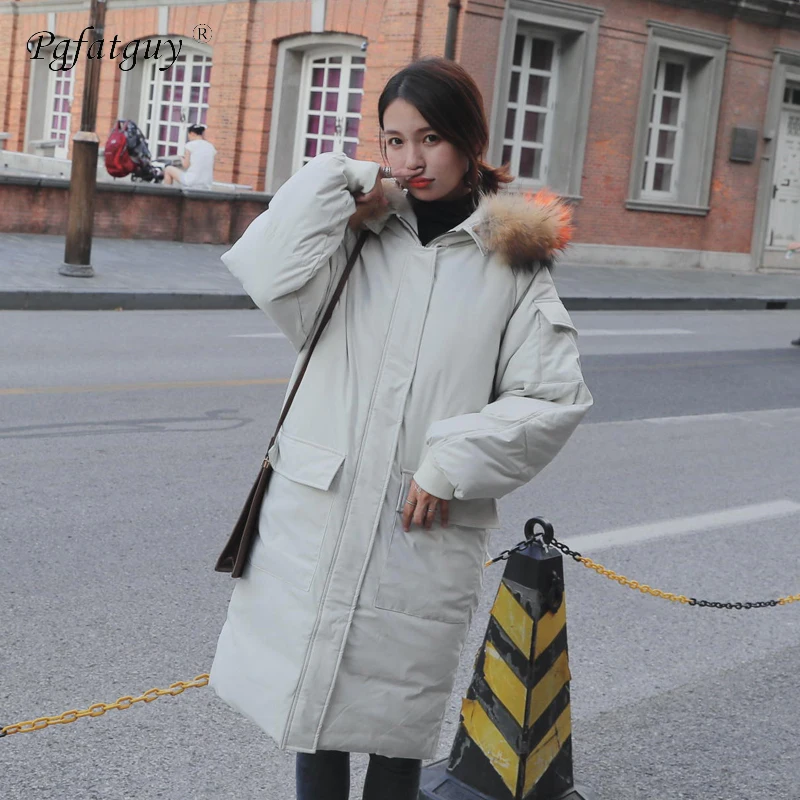 Высокое качество зимняя женская парка 2018 ржавчина красная толстая теплая куртка