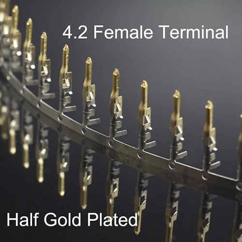 4.2 Gold Female 100 шт./лот 5557 5559 мм Автомобильный жгут проводов разъем терминал - Цвет: 4.2 Gold Female