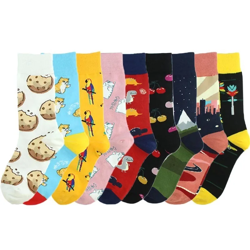 CHAOZHU аниме мультфильм Прохладный fancies повседневное harajuku calcetines хип хоп счастливые мужские носки sokken Японский Манга скейтборд танец