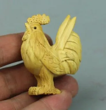 YM 309 резьба по боксу петух netsuke китайская Маленькая деревянная фигурка | Дом и сад