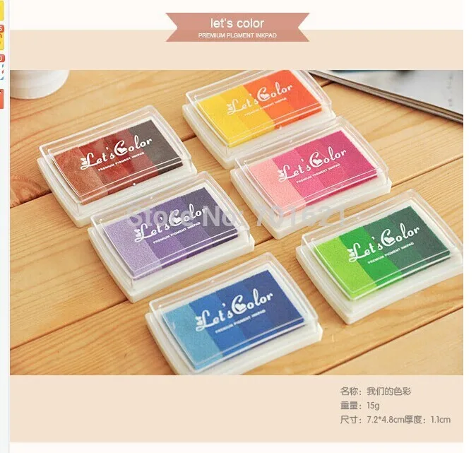 Cute Crystal stamp ink pad color gradual for Photo Album Scrapbooking Diary Lovely school supplies Gift kids Free shippping | Канцтовары