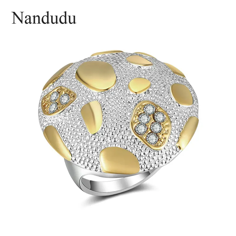 Nandudu Новое поступление античное большое круглое кольцо для женщин модное
