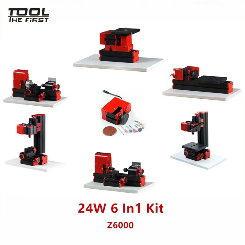 Thefirsttool Z6000 мини 6 в 1 деревообрабатывающий станок, шлифовальный/сверлильный/фрезерный станок, Детский обучающий DIY Лучший подарок