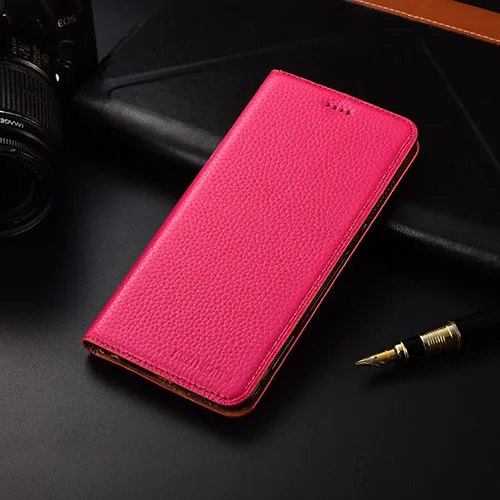 rose red Для Motorola Moto G7 чехол KEZiHOME личи Натуральная кожа флип Стенд кожаный чехол для MOTO G7 power/G7 Play/G7 Plus чехол s - Цвет: rose red