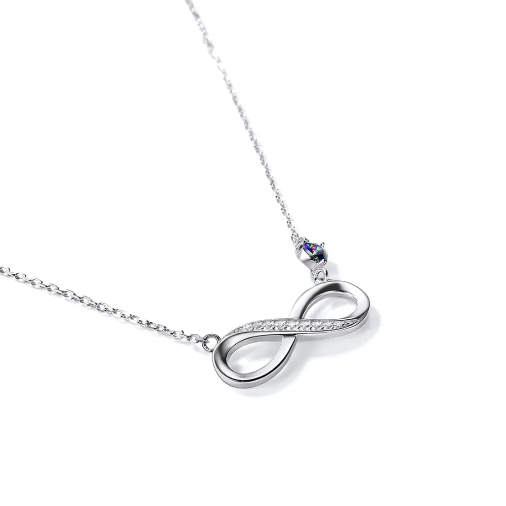 Ожерелье чокер из серебра 925 пробы с надписью Infinity Love Heart|Ожерелья подвеской| |