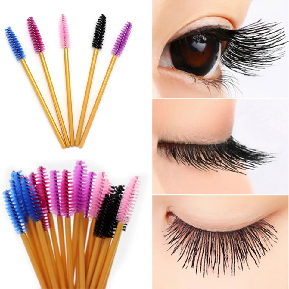 50 шт. одноразовые нейлоновые кисти для туши ресниц|Аппликатор теней век| |