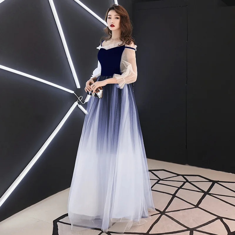 navy blue Это YiiYa, вечернее платье, сексуальное, тонкое, на бретельках, официальное платье, контрастный цвет, элегантное, на шнуровке, женские, вечерние, длинные платья E030 - Цвет: navy blue
