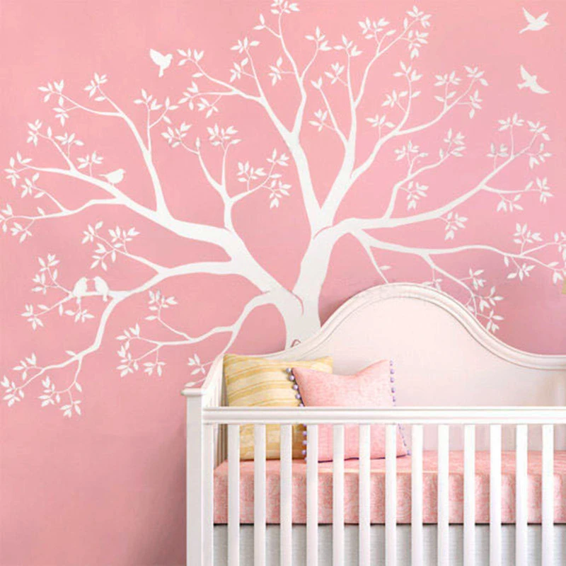 Staircase Family Tree Wall Decal Vinyl Stickers Huge and Birds Baby Nursery Art Sticker | Дом и сад